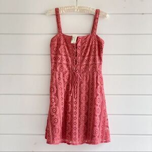 Aeropostale Solid Square-Neck Lace Corset Fit & Flare Dress New With Tags